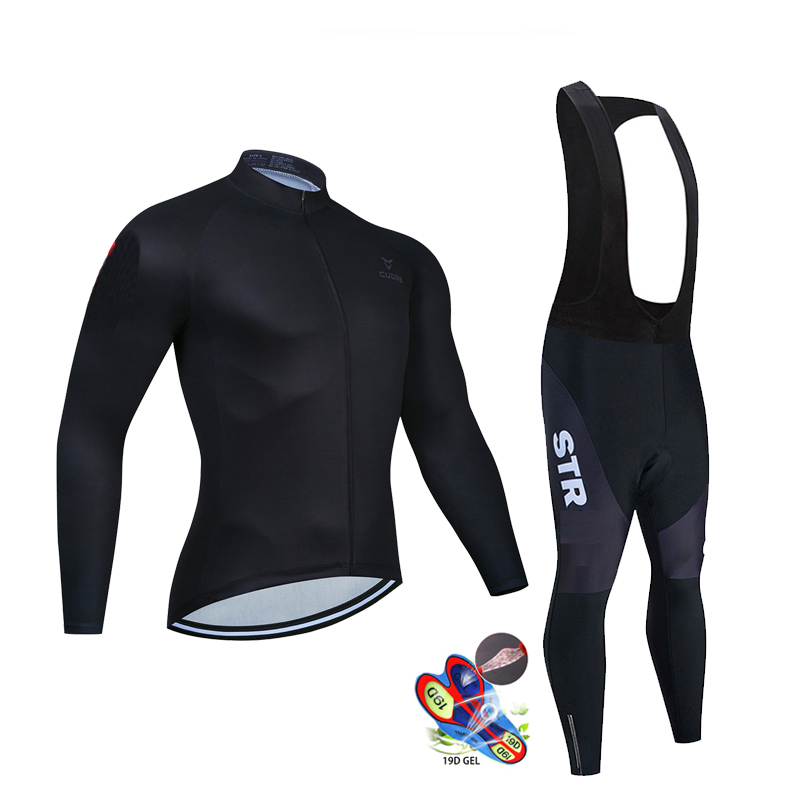 Cycling Gear Leaderboard - Autumn Black Cycling Jersey Set Long