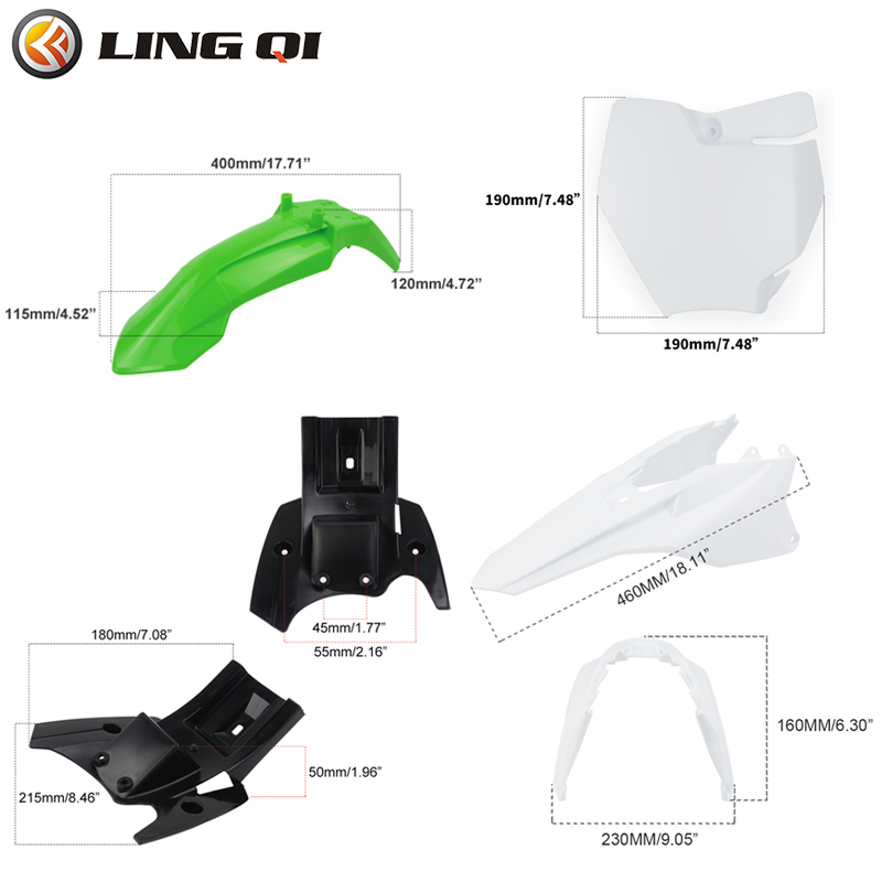 LINGQI RACING KT50 Motorcycle  - Bike Fender Set 评论和价格